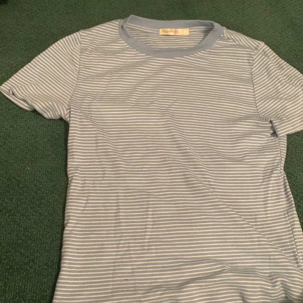 Blue and white striped shirt